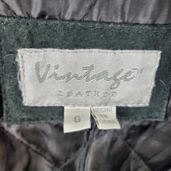 Vintage Suede Leather Sport Coat Jacket Men's Large Black Button Up Mens - Picture 8 of 10